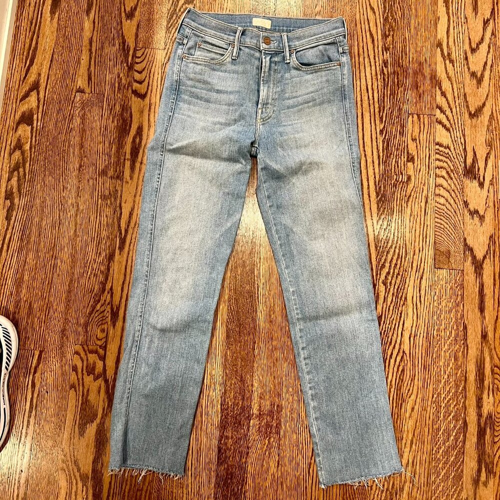 MOTHER jeans The Pony Boy Ankle Fray